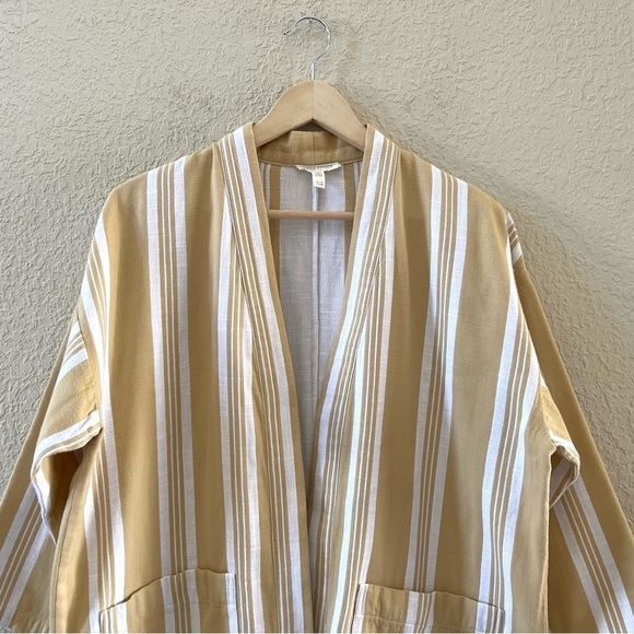 Eileen Fisher Reed Kimono Jacket Organic Cotton Striped Coastal Boho Artsy MP - Picture 6 of 13